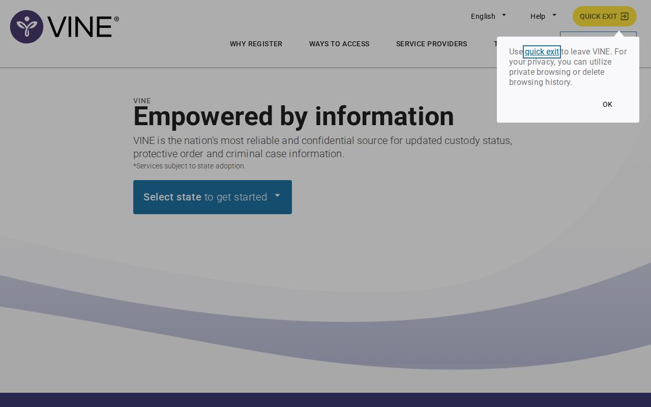 Michigan VINE inmate check controls for Ottawa County release alerts